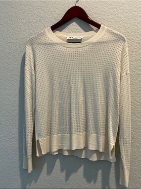 Zara Soft Touch Rhinestone Sweater